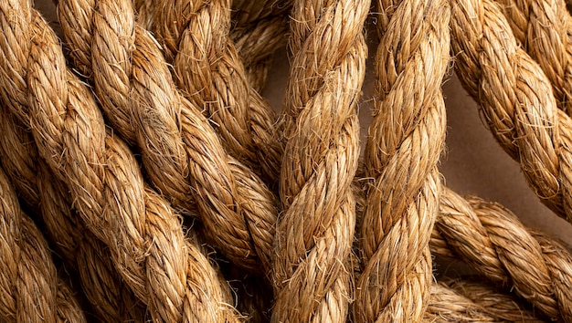 Flat lay close-up of rope texture composition