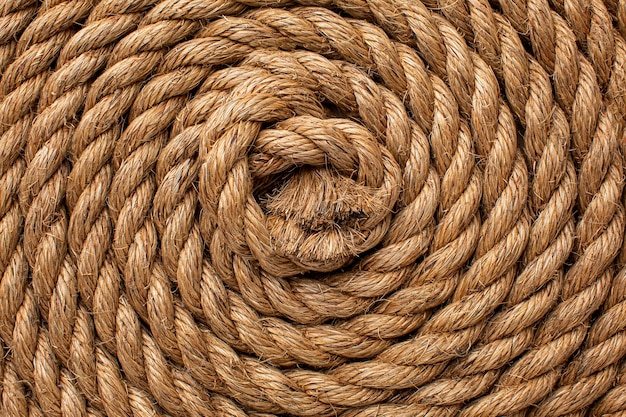 Flat lay close-up of rope texture composition