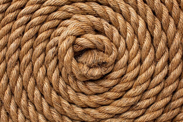 Flat lay close-up of rope texture composition