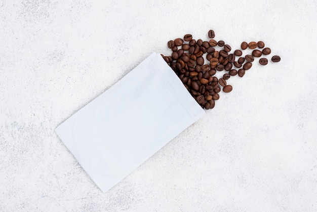 Free photo flat lay of coffee with copy space