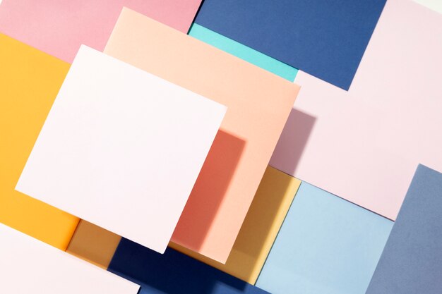 Flat lay color squares arrangement