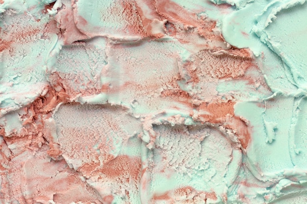 Flat lay colorful ice cream close-up