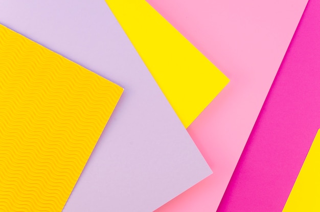 Flat lay of colorful paper sheets