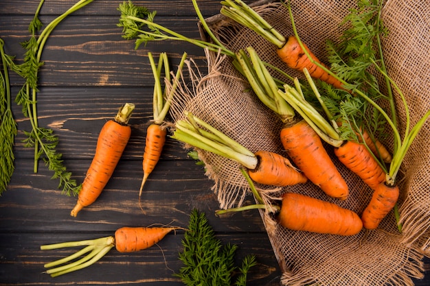 Free photo flat lay composition of carrots