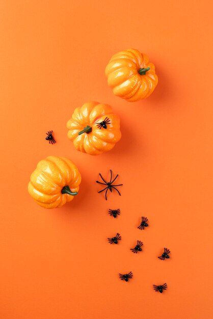 Flat lay composition creative halloween elements