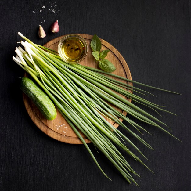 おいしい新鮮な野菜のフラットレイアウト構成