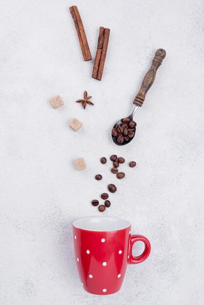 Flat lay composition of different ingredients