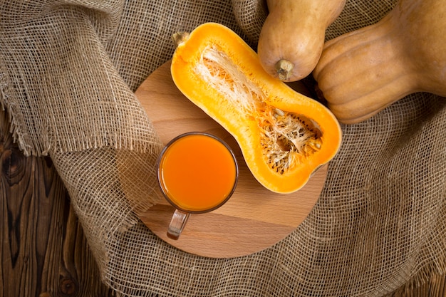 Flat lay composition of fresh autumnal vegetables