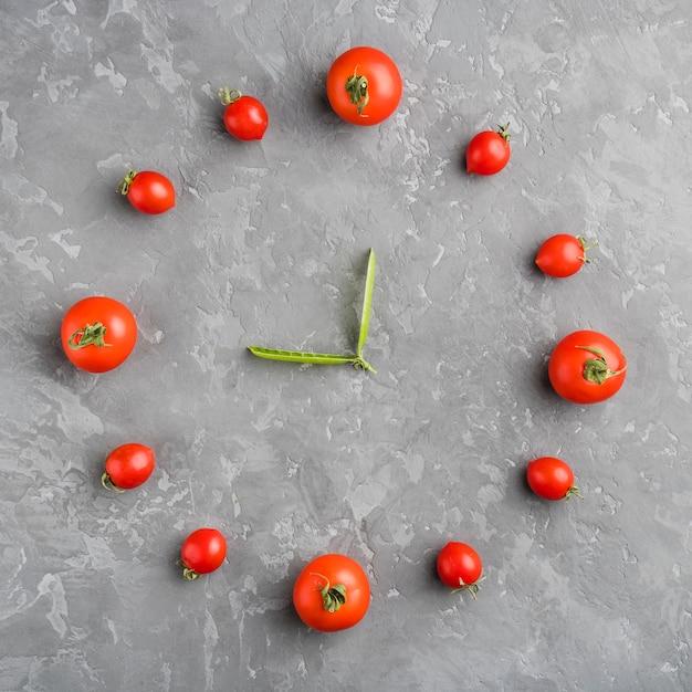 Flat lay composition of healthy vegetables