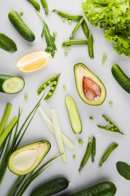 健康的な野菜の平干し組成