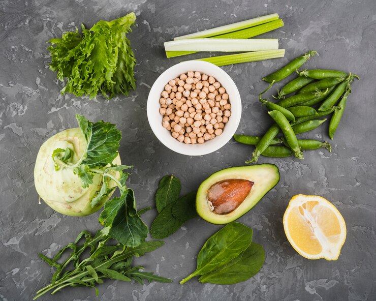 Free Photo flat lay composition of healthy vegetables