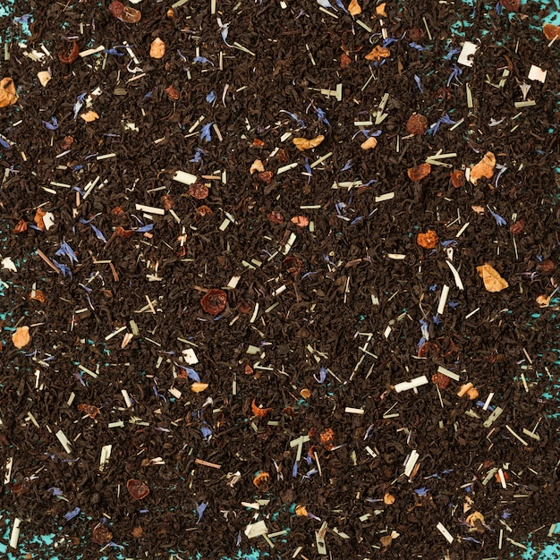 Free photo flat lay composition of tea leaves