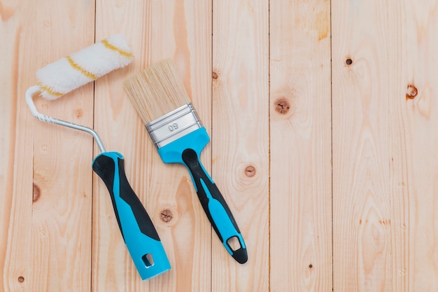 Flat lay composition of tools