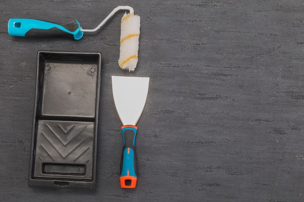 Free photo flat lay composition of tools