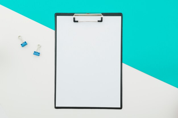 Flat lay concept of clipboard