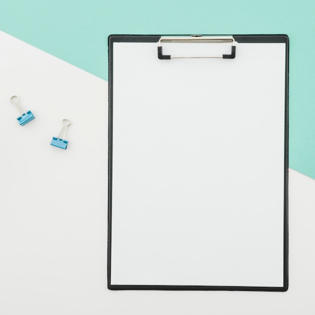 Flat lay concept of clipboard