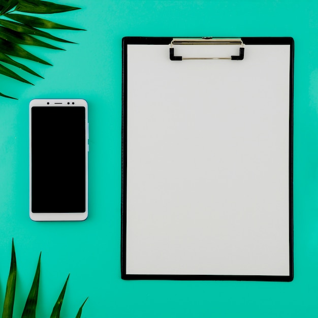 Flat lay concept of clipboard