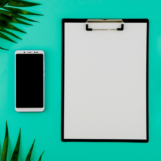 Flat lay concept of clipboard