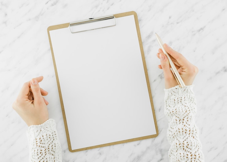 Free Photo flat lay concept of clipboard
