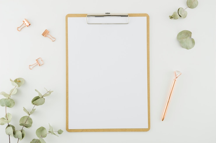 Free Photo flat lay concept of clipboard