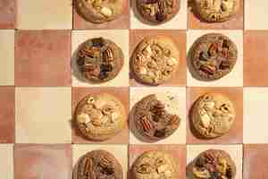 Free photo flat lay cookies arrangement