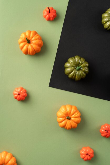 Flat lay creative halloween assortment