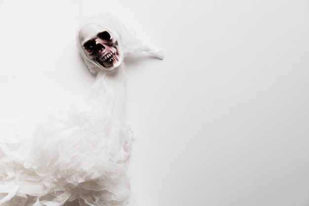ghost cartoon dog Free photo flat lay creepy ghost on white background