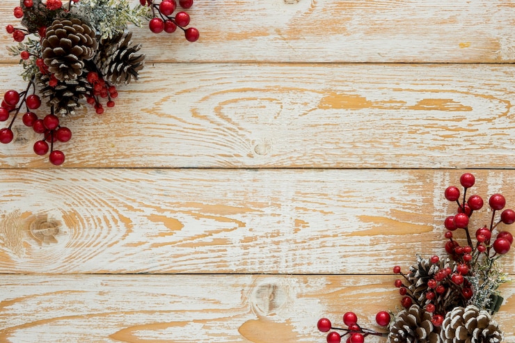 Free Photo flat lay cute winter flowers copy space
