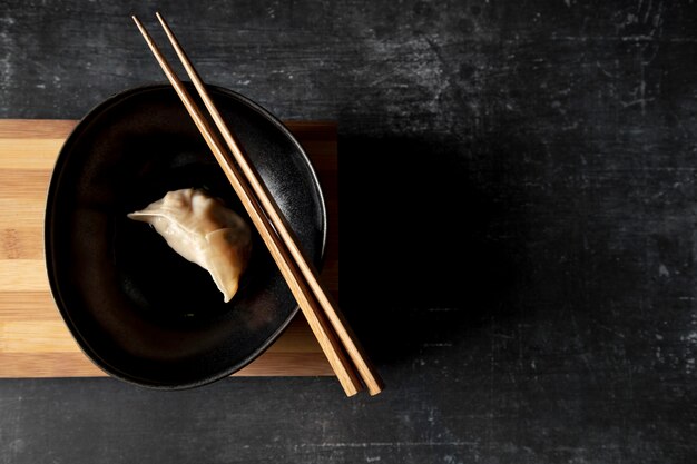 Flat lay of delicious dumplings concept