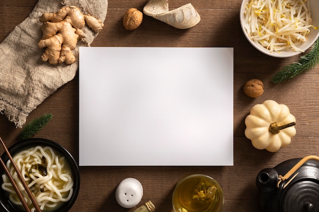 Foto gratuita piatto di laici cibo delizioso concetto con copia spazio