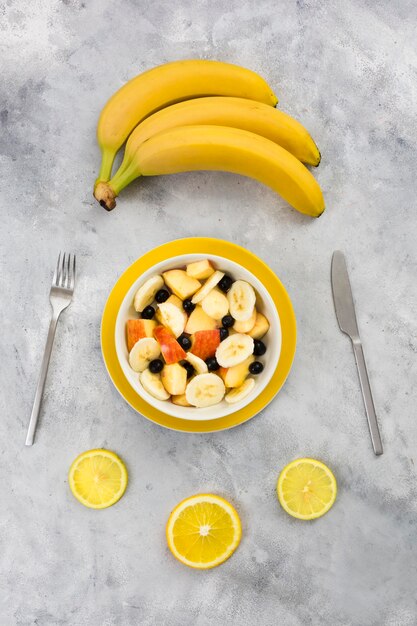 Flat lay of delicious healthy breakfast