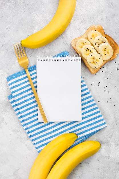 Free photo flat lay of delicious healthy breakfast