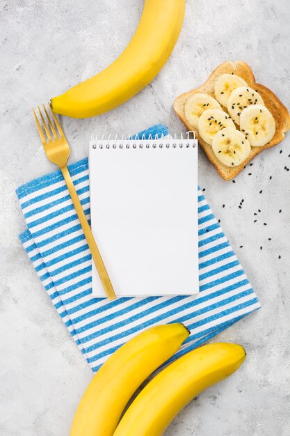 Flat lay of delicious healthy breakfast