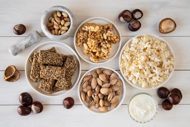 Flat lay of delicious lohri day food