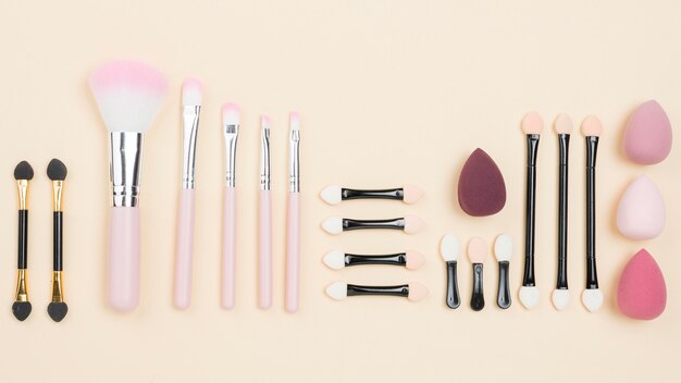 Flat lay different cosmetics composition