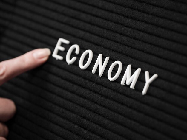 Flat lay of economy concept