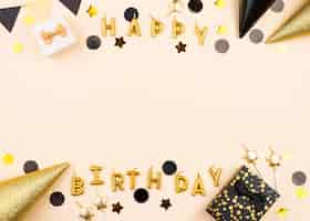 Free photo flat lay elegant birthday candles frame