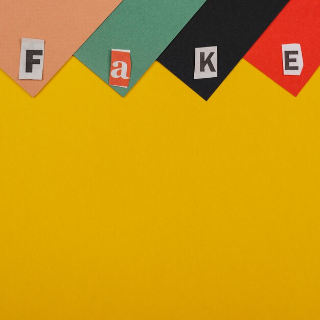 flat lay fake news concept  with copy-space