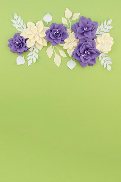 Flat lay floral frame with copy-space