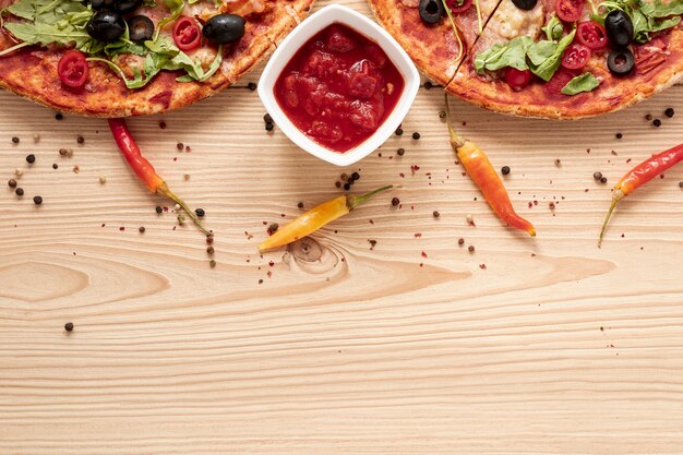flat lay food frame with copy-space