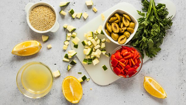 Flat lay of food ingredients