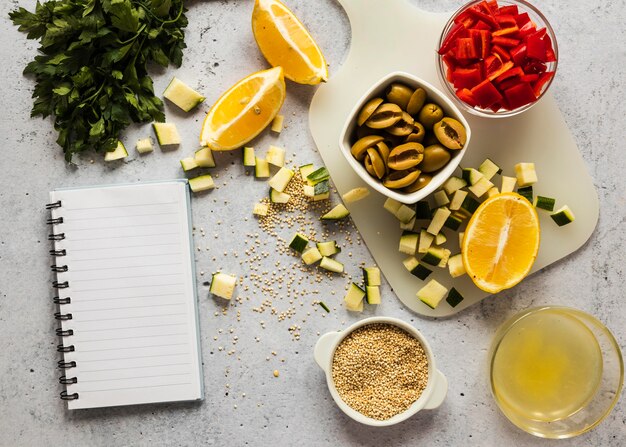 Flat lay of food ingredients