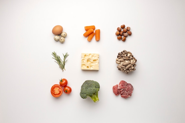 Бесплатный Фотография ассортимент продуктов питания в плоской кладке