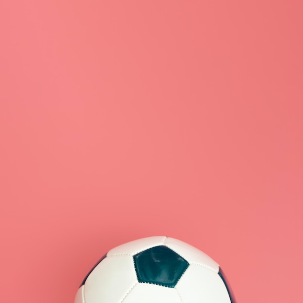 Free photo flat lay of football with copy space