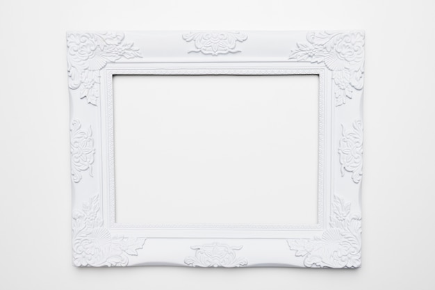 Flat lay of frame with floral concept