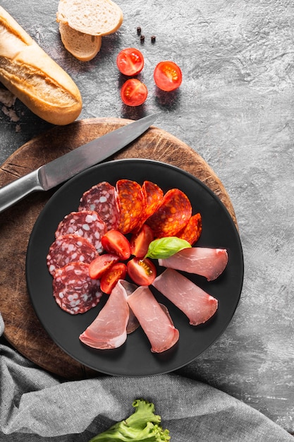 Free photo flat lay of fresh meat concept