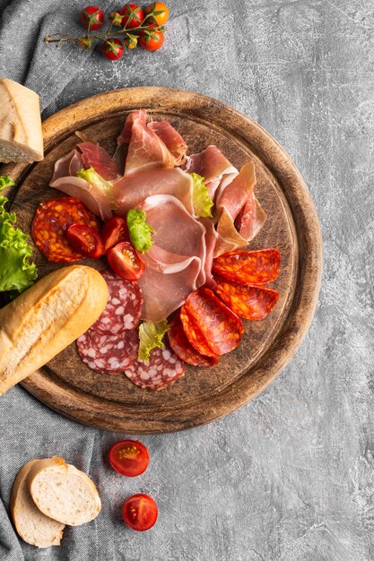 Плоская планировка свежего мяса