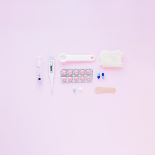 Flat lay medical composition