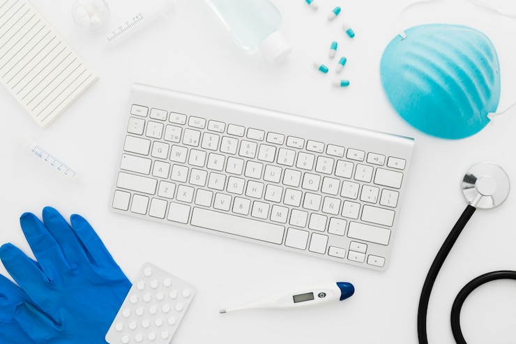 Free Photo flat lay medical desk