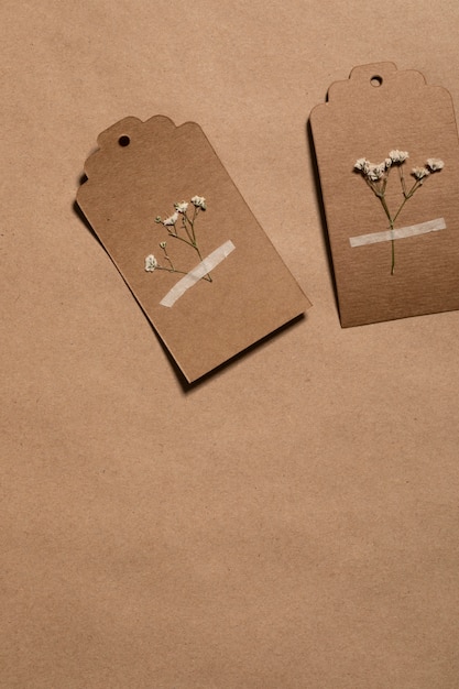 Free photo flat lay of minimal flowers